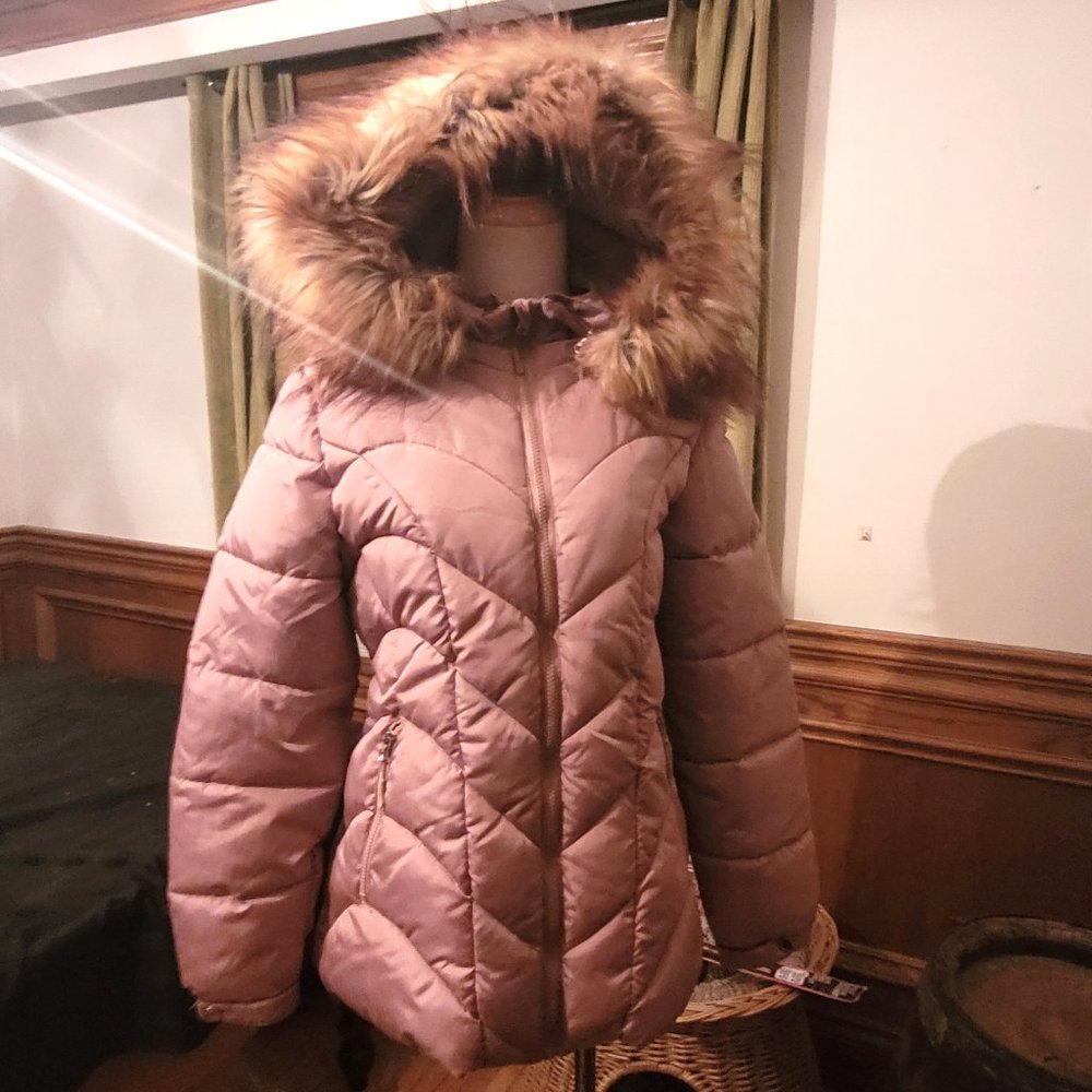 Reebok Fitted Dusty Pink Hooded Parka, sz Medium, NWOT - Picture 4 of 10